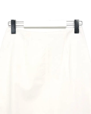 Back-slit cotton long skirt