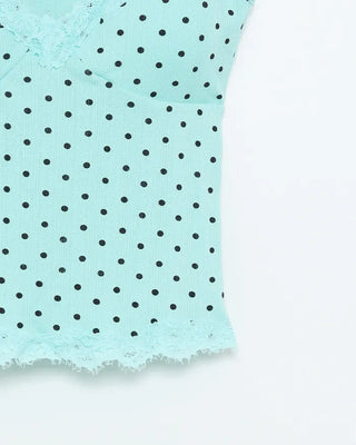 Polka Dot Lace V-Neck Slim Camisole Bra Top