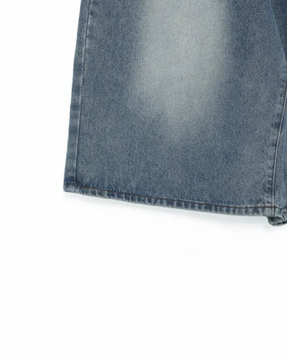 Washed denim Bermuda shorts