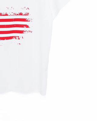 American Cut-Off Shoulder Neck Cropped T-Shirt
