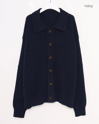 (Unisex) Standard Collar Button Cardigan