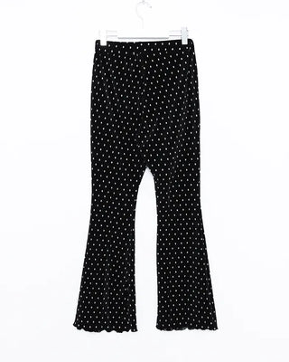Polka Dot Bootcut Ribbed Pants