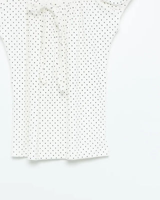 Polka Dot Ribbon Cap Sleeve T-Shirt