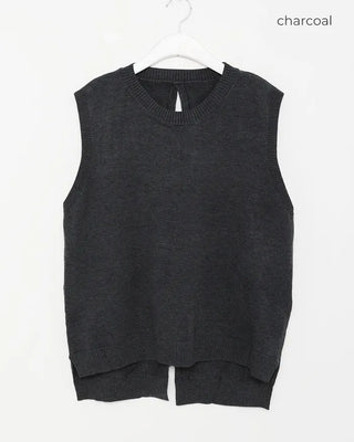 Back button detail knit vest