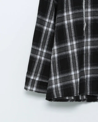 Hooded checkered shirt