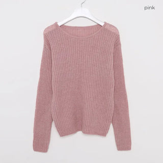 Ribbed long-sleeve wool knit