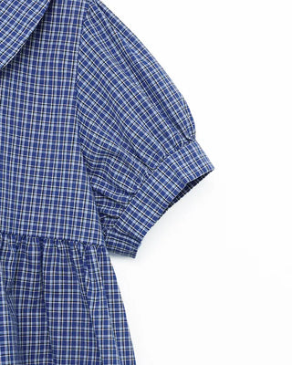 Round collar shirred blouse