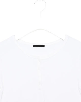 Henley neck button slim T-shirt