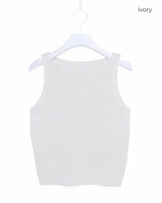 Linen knit sleeveless top