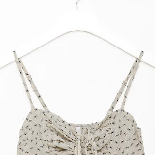 Flower Shirring Camisole Dress