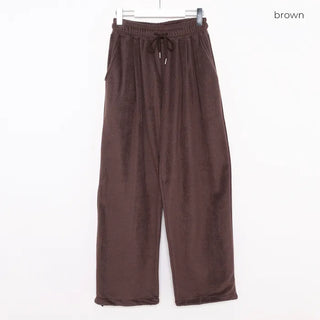 (Unisex) Fleece-stuffed elastic waist pants