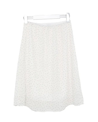 Ribbon polka dot midi skirt