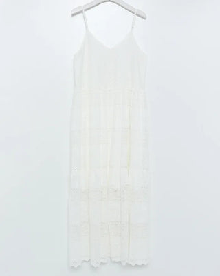 Camisole button lace maxi dress