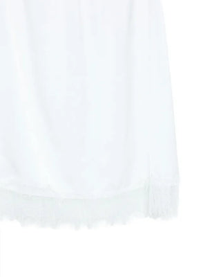 Satin lace midi skirt