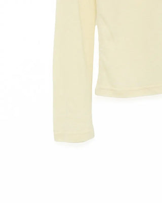 Wool sheer slit long-sleeved T-shirt