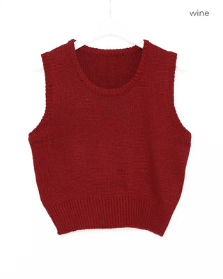 U-neck wool vest