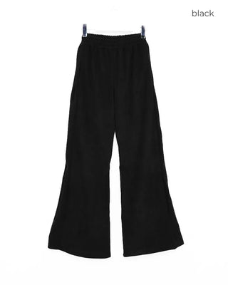 Corduroy ribbed elastic waist pants