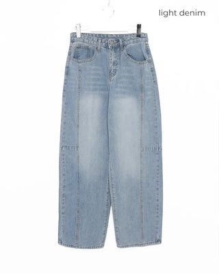 Side yoke seam wide jeans