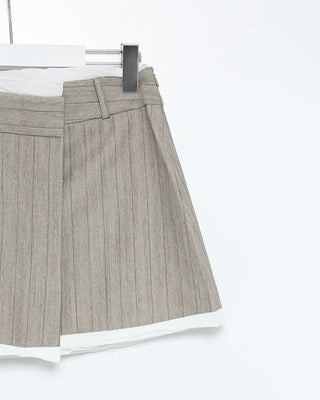 Striped layered mini skirt