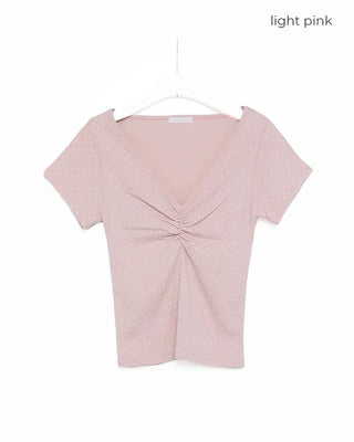 Small dot pattern short-sleeve T-shirt