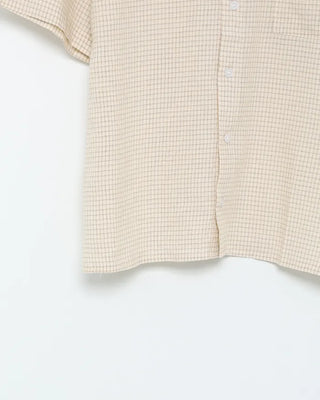 Linen check half shirt