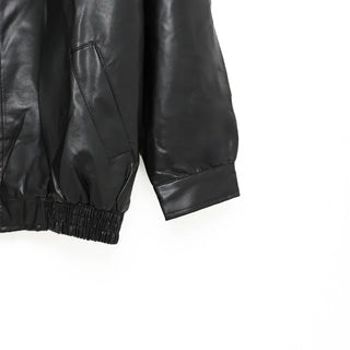 Leather zip-up jacket