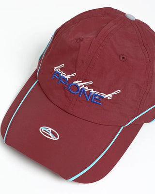 Two-tone stitch nylon racer cap