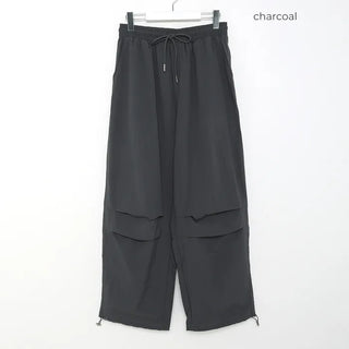 (Unisex) Tucked Nylon Parachute Pants