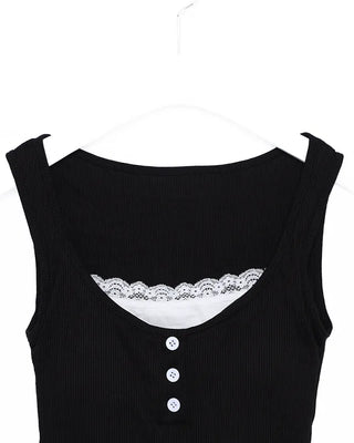 Layered Button Sleeveless