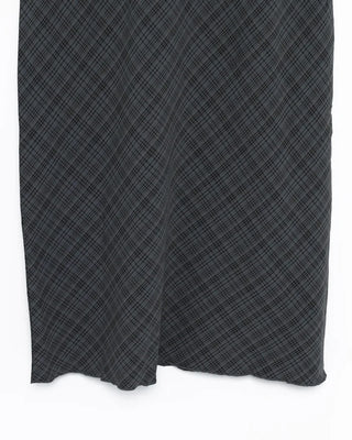 Waist string check long skirt