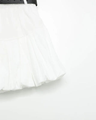 Elastic waist balloon mini skirt