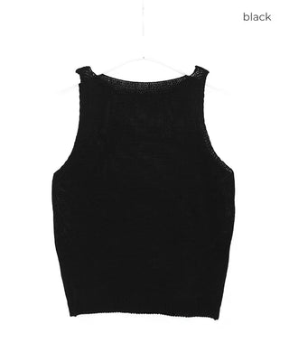 Boat neck sleeveless knit