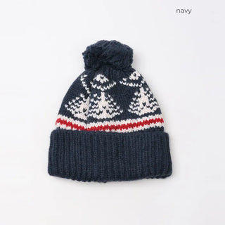Pom-pom tree knit hat