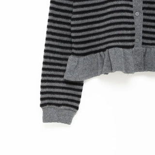 Bordered frill hem cardigan