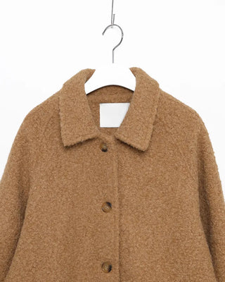Boucle Collar Long Coat