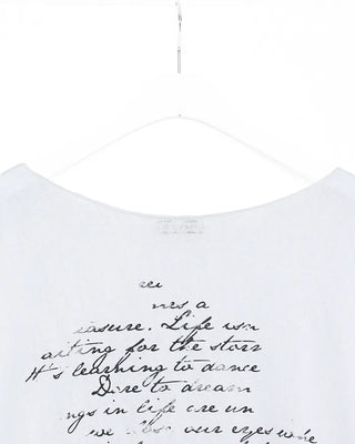 Off-shoulder lettering knit