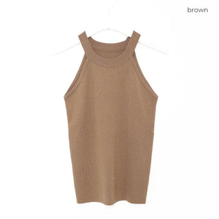 Halter neck knit sleeveless