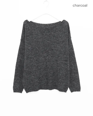 Boat neck loose fit knit
