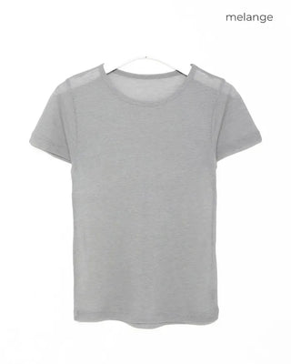 Slim round half-sleeve T-shirt