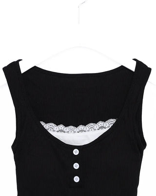 Lace-layered sleeveless