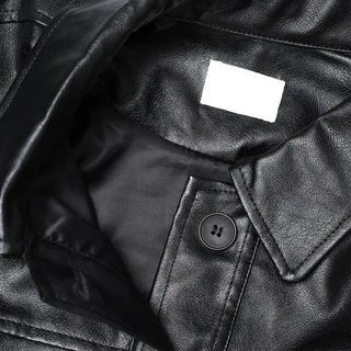 Casual short leather jacket