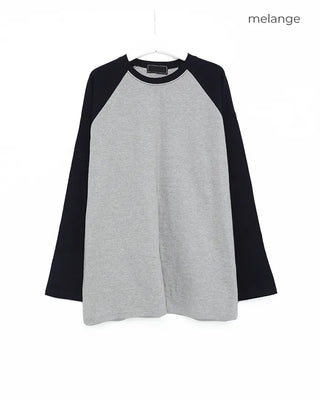 Color Block Raglan Long T-Shirt