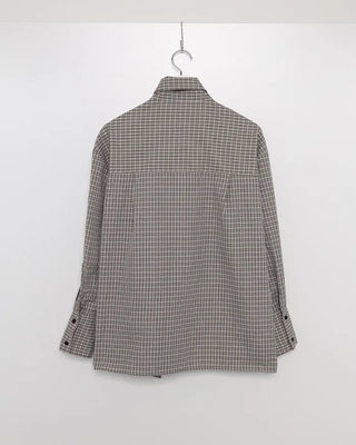 Big Ribbon Tie Check Blouse