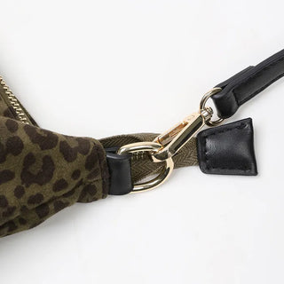 Leopard suede shoulder bag