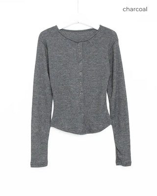 Slim-fit ribbed knit cardigan