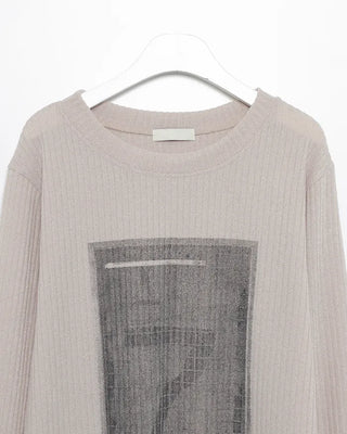 2-Way Neck 7 Illustration Ribbed Long T-Shirt