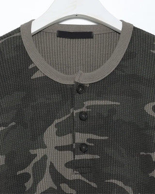 Camouflage Waffle Henley Neck T-Shirt