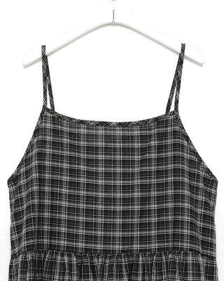 Checked camisole long dress