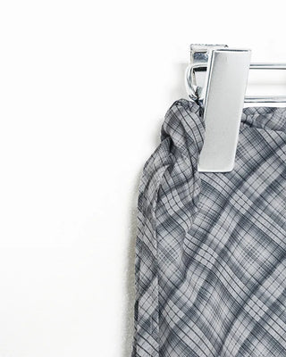 Checked long skirt