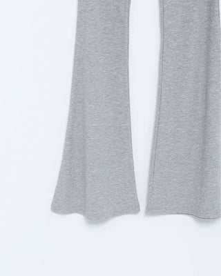 Skirt-layered flared pants